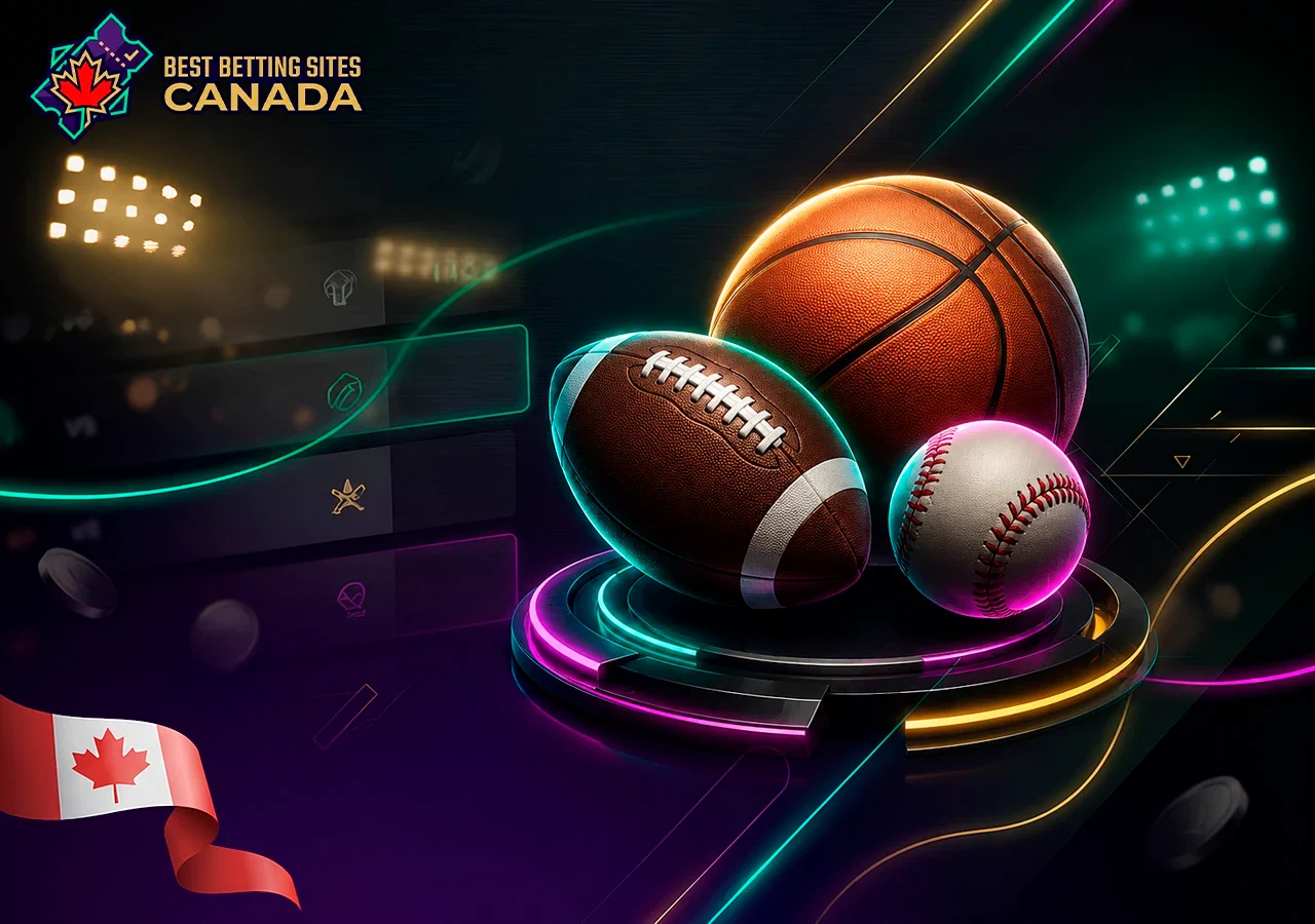 The best bookmakers for other popular sports in Canada, a collage of sports balls.