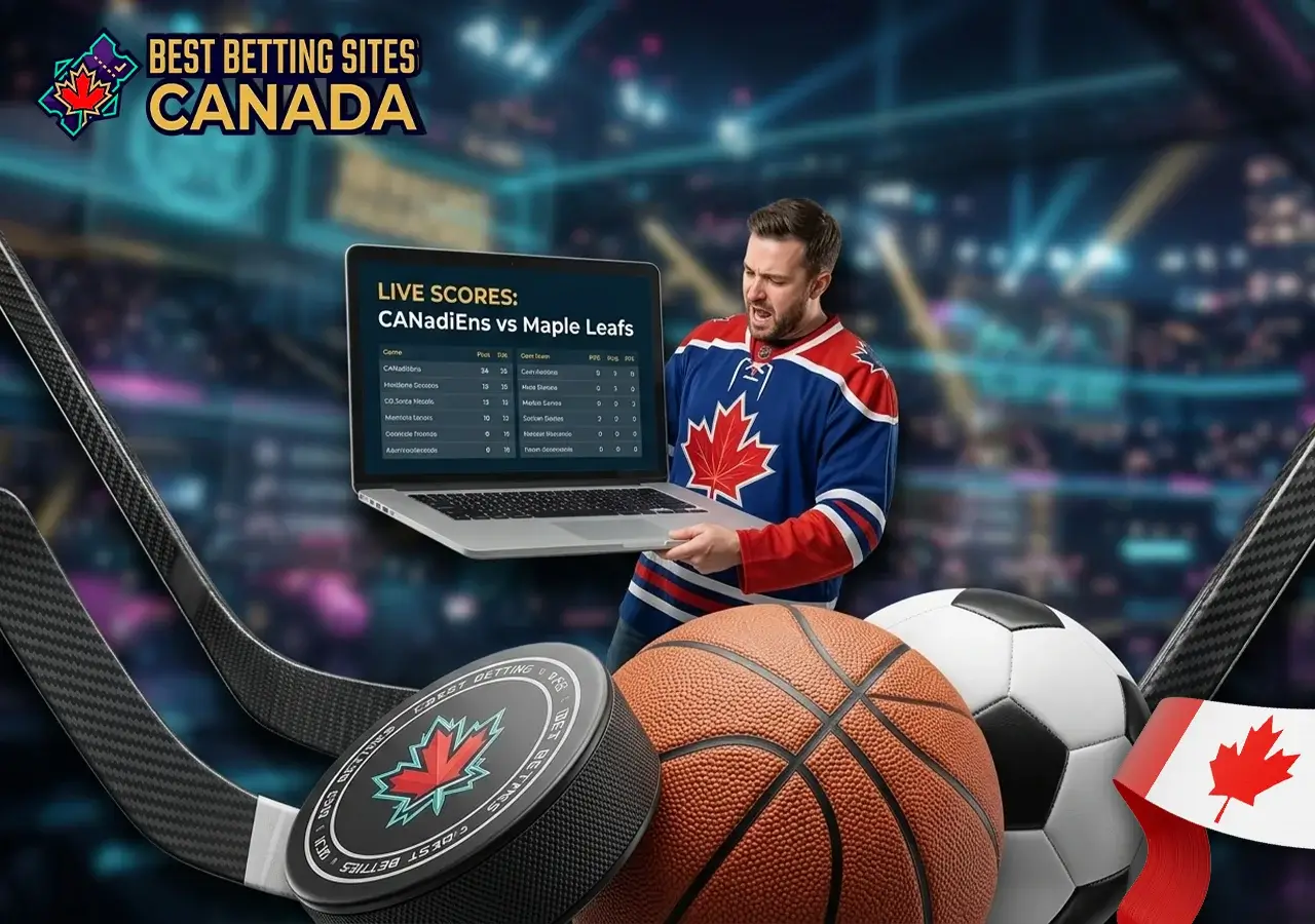 Live sports betting markets for football, basketball, and hockey.